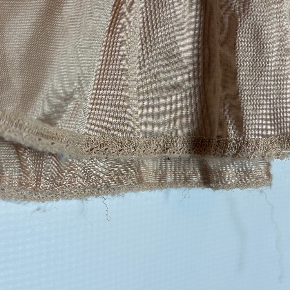 Vintage Lingerie Slip Skirt Top 3 pc Set Champagne Lace Trim Boudoir Loungewear - Picture 13 of 16